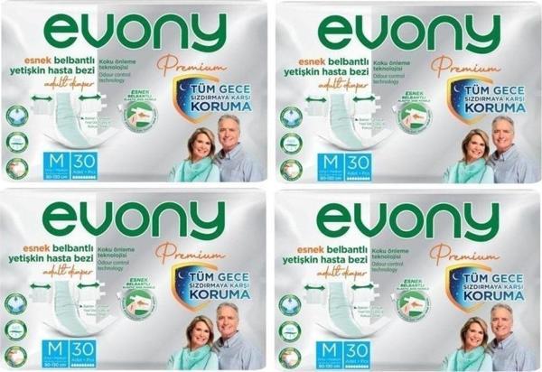 Evony Premium Belbantlı Orta Medium M Hasta Bezi 120 Adet - Image 1