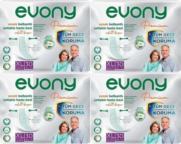 Evony Premium Hasta Bezi Yetişkin Bel Bantlı Tekstil Yüzey Ekstra Büyük (Xl) 120 Adet - Image 1