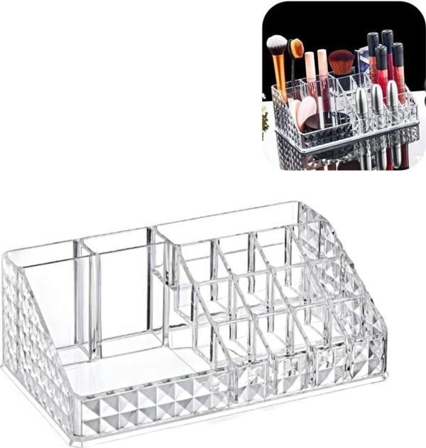 Piev Bölmeli Kristal Diamond Kozmetik Ürün Düzenleyici - Image 1