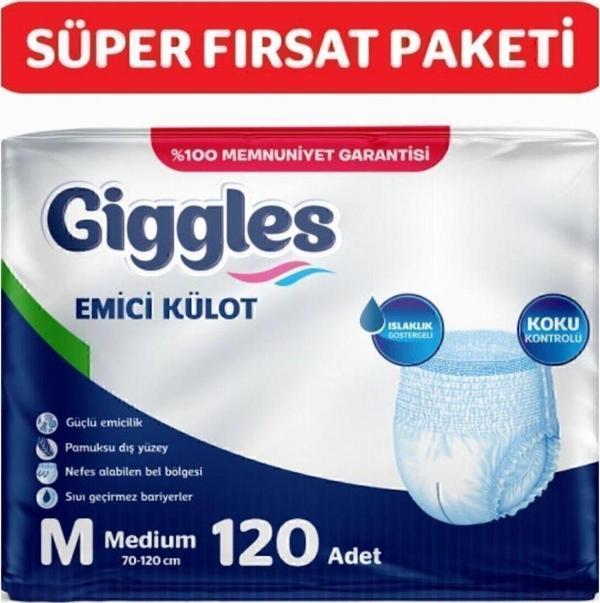 Giggles Yetişkin Emici Külot Medium 30'Lu 4 Paket 120 Adet - Image 1