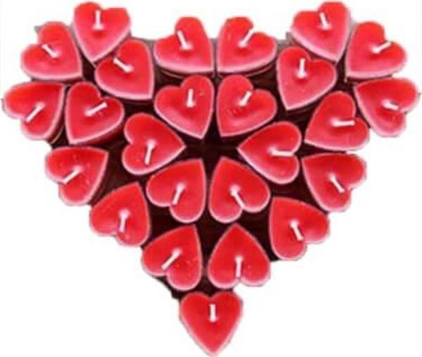 Piev Romantik Kalp Mum 50 Li Kırmızı - Image 1
