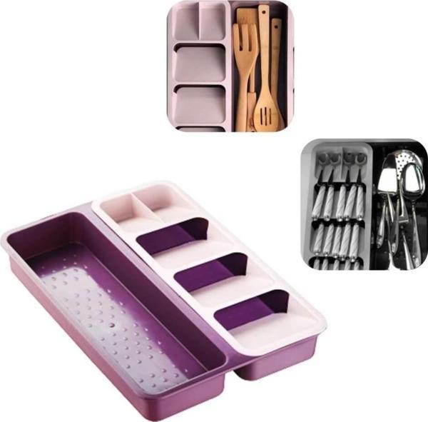 Piev Smart Organizer Çekmece İçi Kaşıklık 2 Li Mor - Image 1