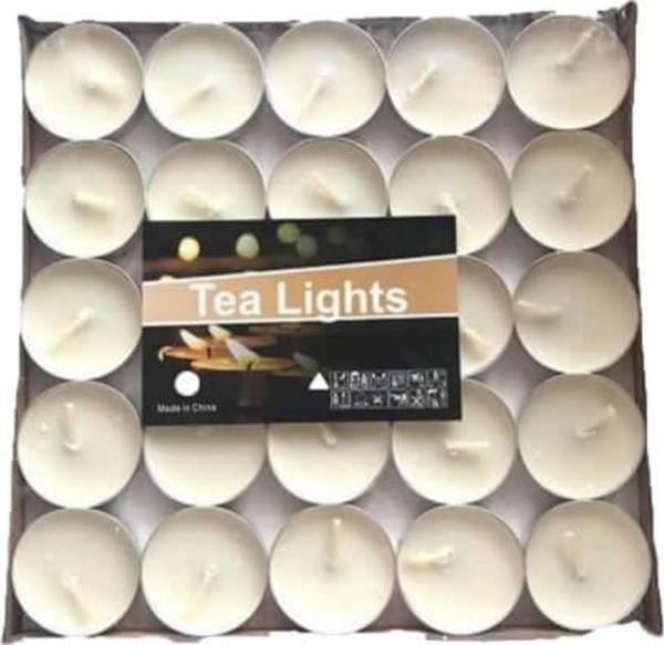 Tea Lights Mum 50 Li Paket Beyaz - Image 1