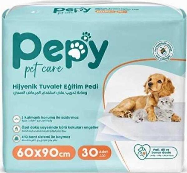 Pepy Kaydırmaz Bantlı Kedi / Köpek Tuvalet Eğitim Pedi 30 Adet - Image 1