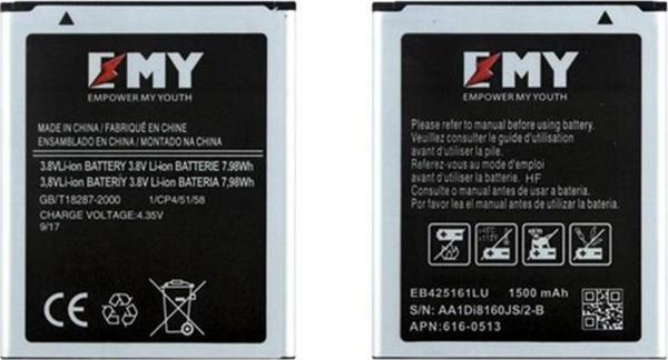 EMY Samsung Galaxy S3 Mini I8190 / J1 Mini J105 Batarya 1500 mAh - Image 1