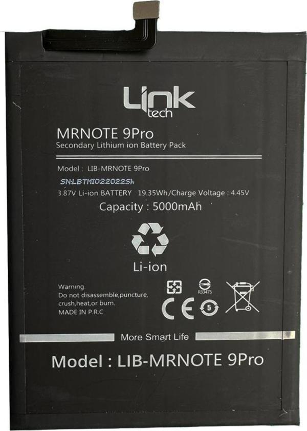 LinkTech Xiaomi Redmi Note 9 Pro Premium Batarya BN53 5000 mAh - Image 1
