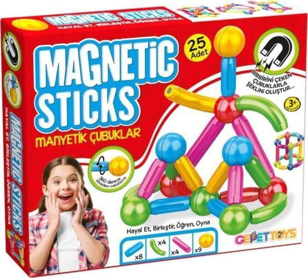 25 Parça Manyetik Çubuklar ve Toplar Stem Oyuncağı  - Image 1