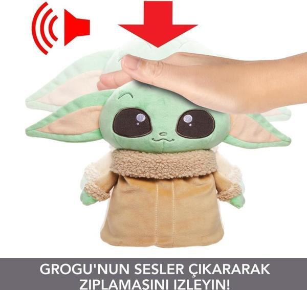 Star Wars Jumping Grogu Özellikli Peluş HPG48 Lisanslı Ürün - Image 1