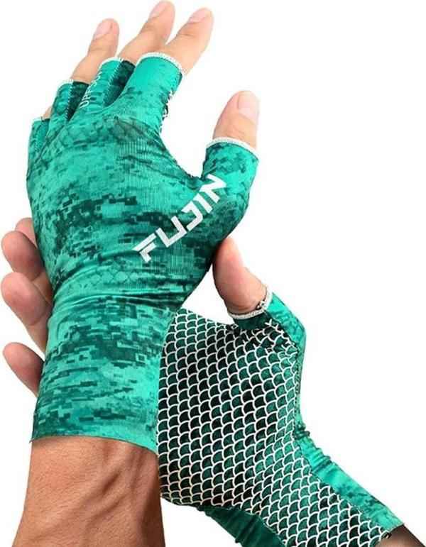 Fujin Pro Angler Summer Gloves Green LXL - Image 1