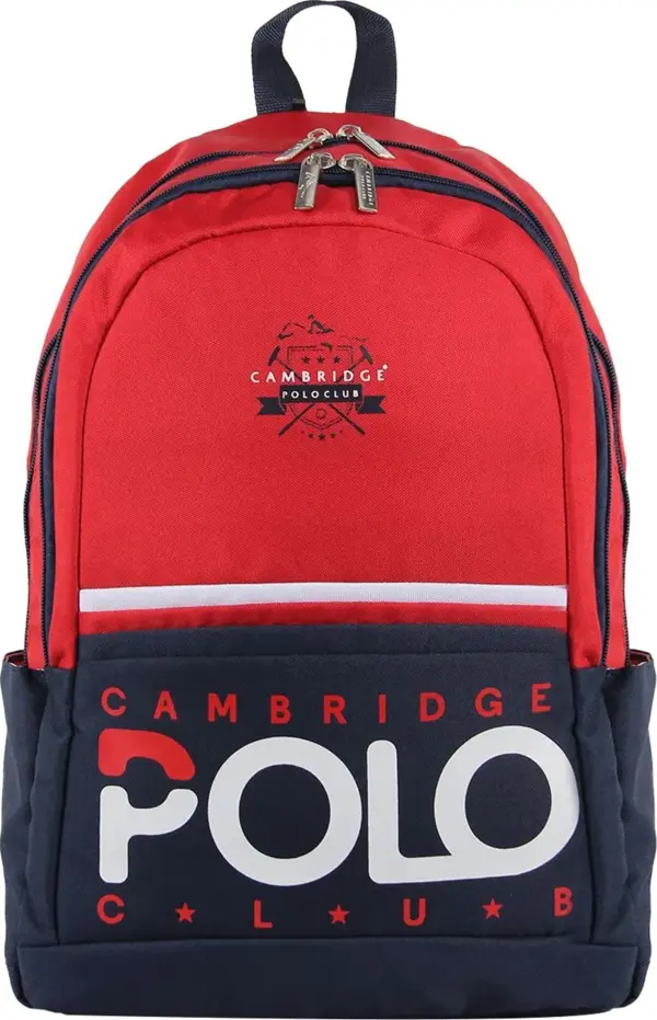 Cambridge Polo Club Preppy II Çift Ana Bölmeli Unisex Okul Sırt Çantası Kırmızı / CPC3019.003 - Image 1