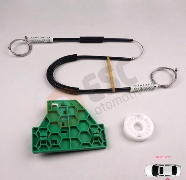Audi A4 B6 8E2 8E5 B7 8EC 8ED Seat Exeo 3R 4/5 Kapı 8E0839461 İçin Arka Sol Cam Kriko Tamir Seti - Image 1