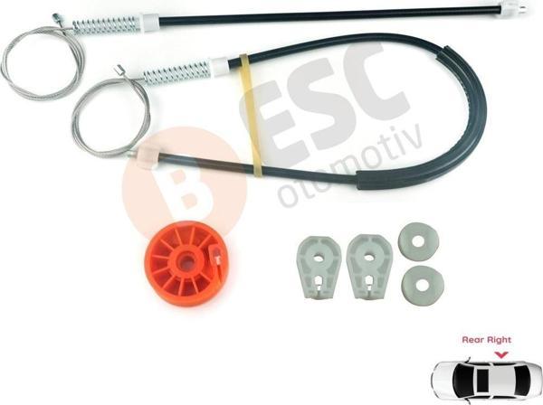 Peugeot 307 3B 2003-2009 Cabriolet Convertible 922497 İçin Elektrikli Arka Sağ Cam Kriko Tamir Seti - Image 1