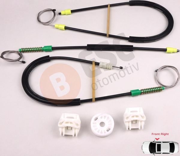 Peugeot 607 9D 9U 1999-2010 9222Q0 9650734880 İçin Ön Sağ Kapı Cam Kriko Tamir Seti  - Image 1