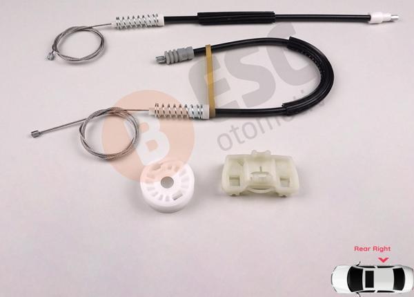 Peugeot 607 9D 9U 1999-2010 9632243180 9224A0 İçin Arka Sağ Kapı Cam Kriko Tamir Seti - Image 1