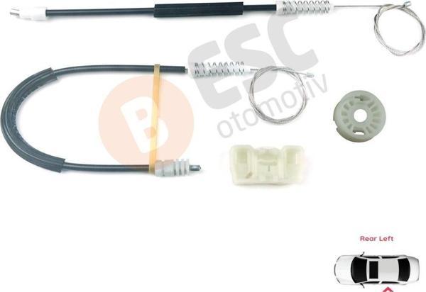 Peugeot 607 9D 9U 1999-2010 9632243280 İçin Arka Sol Kapı Cam Kriko Tamir Seti - Image 1