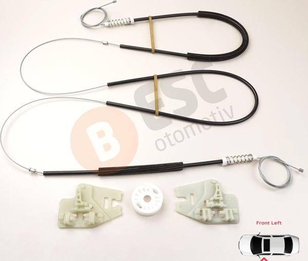 BMW 3 Seri E46 1998-2001 4/5 Kapı İçin Ön Sol Kapı Cam Kriko Seti - Image 1