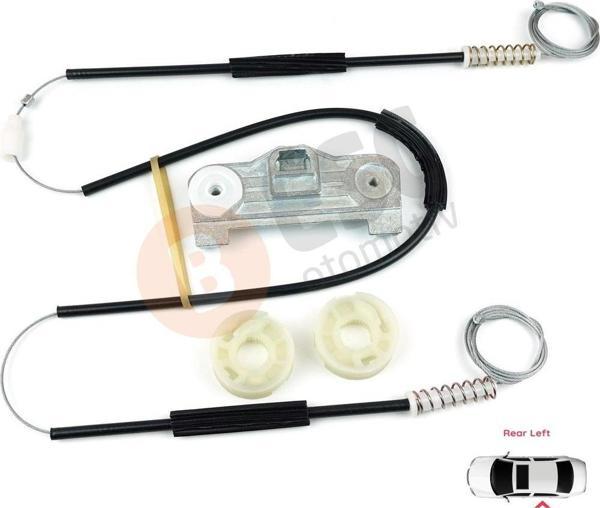 BMW 5 Serisi E39 1996-03/1999 4/5 Kapı Makyajsız Kasa 1358159835 İçin Arka Sol Cam Kriko Tamir Seti - Image 1
