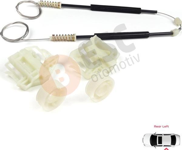 BMW X3 E83 2003-2011 SUV 51353448251 İçin Elektrikli Arka Sol Cam Kriko Tamir Seti - Image 1