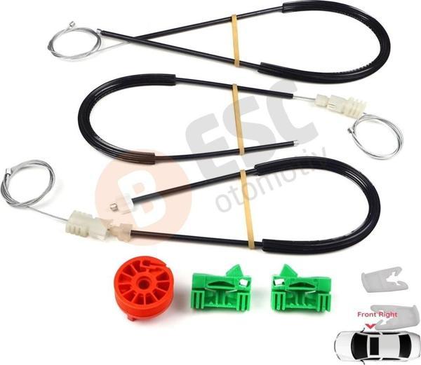 Renault Laguna 2 2001-2008 İçin Ön Sağ Kapı Cam Kriko Tamir Seti - Image 1