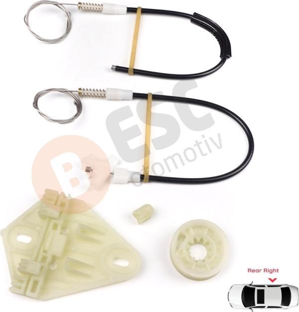 Renault Megane MK1 X64 1996-2003 4/5 Kapı 7700834342 İçin Arka Sağ Kapı Cam Kriko Tamir Seti - Image 1