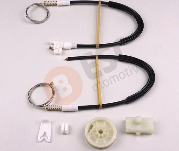 Renault Megane MK1 X64 1996-2003 4/5 Kapı 7700834346 İçin Ön Sağ Kapı Cam Kriko Tamir Seti - Image 1