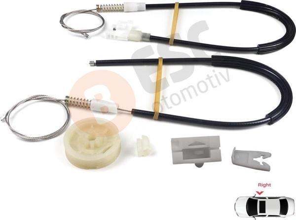 Renault Megane MK1 X64 DA0/1 Coupe 1996-2003 2/3 Kapı 7700834393 İçin Sağ Kapı Cam Kriko Tamir Seti - Image 1