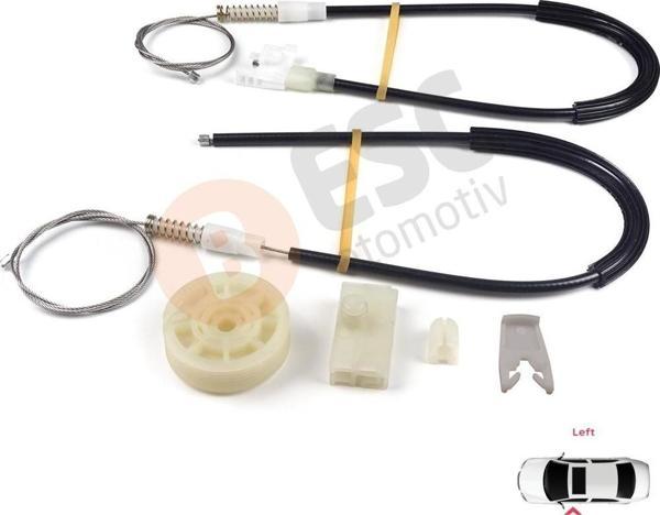 Renault Megane MK1 X64 DA0/1 Coupe 1996-2003 2/3 Kapı 7700834394 İçin Sol Kapı Cam Kriko Tamir Seti - Image 1