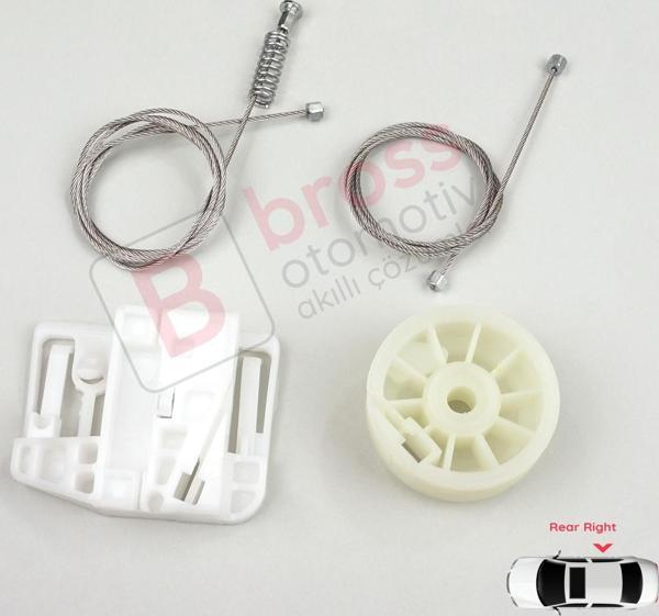 Renault Megane MK2 2002-2008 4/5 Kapı 82000280068 İçin Arka Sağ Kapı Cam Kriko Tamir Seti - Image 1