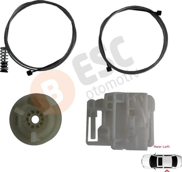 Renault Megane MK2 2002-2008 4/5 Kapı 8200028070 İçin Arka Sol Kapı Cam Kriko Tamir Seti - Image 1
