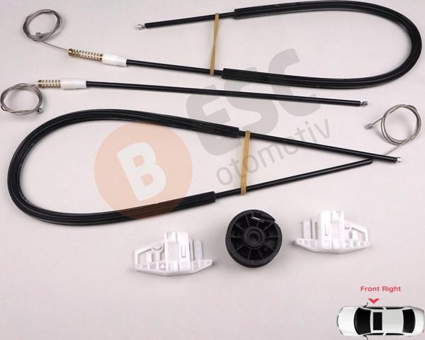 Renault Megane MK2 2002-2009 3-Kapı HB Coupe 8200325137 İçin Elektrikli Sağ Cam Kriko Tamir Seti - Image 1