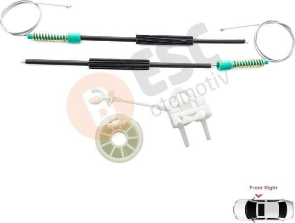Fiat Doblo MK1 MPV Van 119 223 2001-2010 51718403 İçin Ön Sağ Kapı Cam Kriko Tamir Seti - Image 1