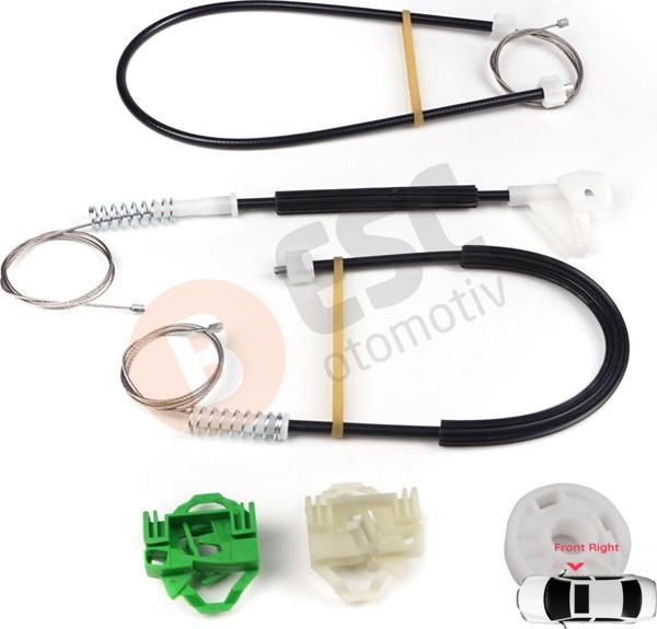 Seat Ibiza MK2 6K1 1993-2002 4/5 Kapı 6K4837402P İçin Ön Sağ Cam Kriko Tamir Seti - Image 1