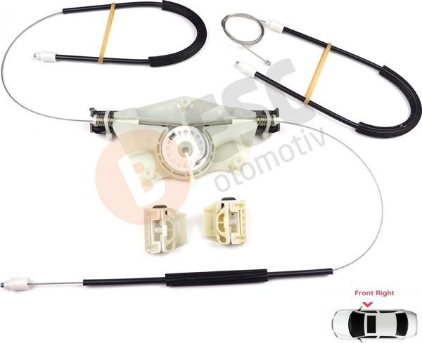 Seat Toledo MK21998-2004 Leon MK1 1999-2006 1M0837462A İçin Sağ Ön Cam Kriko Tamir Seti - Image 1