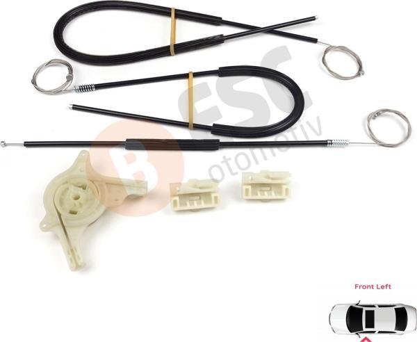Mercedes Vito Viano Mixto MK2 W639 2003-2010 6397200046 İçin Ön Sol Kapı Cam Kriko Tamir Seti - Image 1