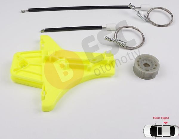 VW Jetta Golf MK5 A5 1K R32 GTI Plus 5M1 1K5839462 İçin Arka Sağ Kapı Cam Kriko Tamir Seti - Image 1