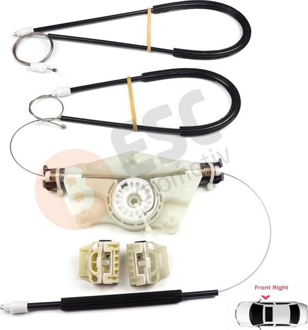 VW New Beetle C1 1C1 1997-2011 3-Kapı HB 1C0837656 İçin Elektrikli Ön Sağ Kapı Cam Kriko Tamir Seti - Image 1