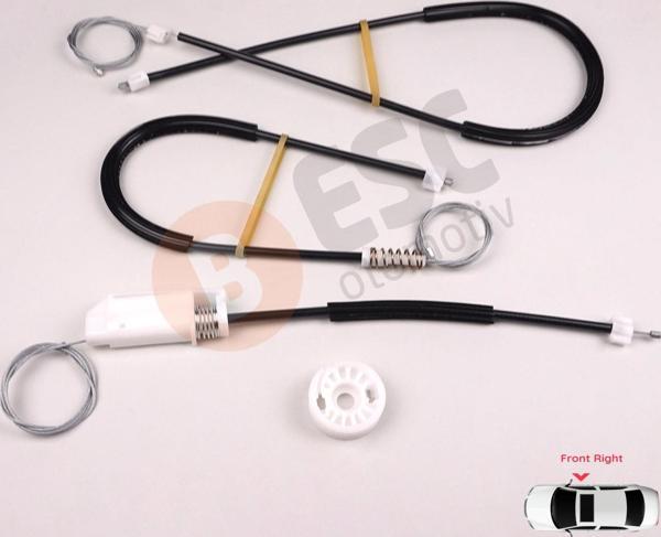 VW New Beetle Cabriolet Convertible 2003-2010 1Y0837462 İçin Elektrikli Ön Sağ Cam Kriko Tamir Seti - Image 1