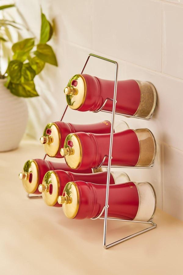 Karaca Gold Berry 7 Parça Üçgen Cam Baharat Takımı - Image 1