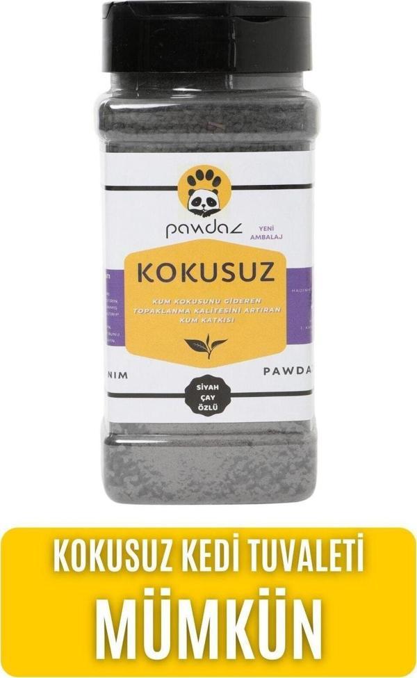 Pawdaz Kokusuz - Aktif Karbon Ve Siyah Çay Özlü Kedi Kumu Kokusu Giderici (500 Ml. / 360 Gram ± 25 G) - Image 1