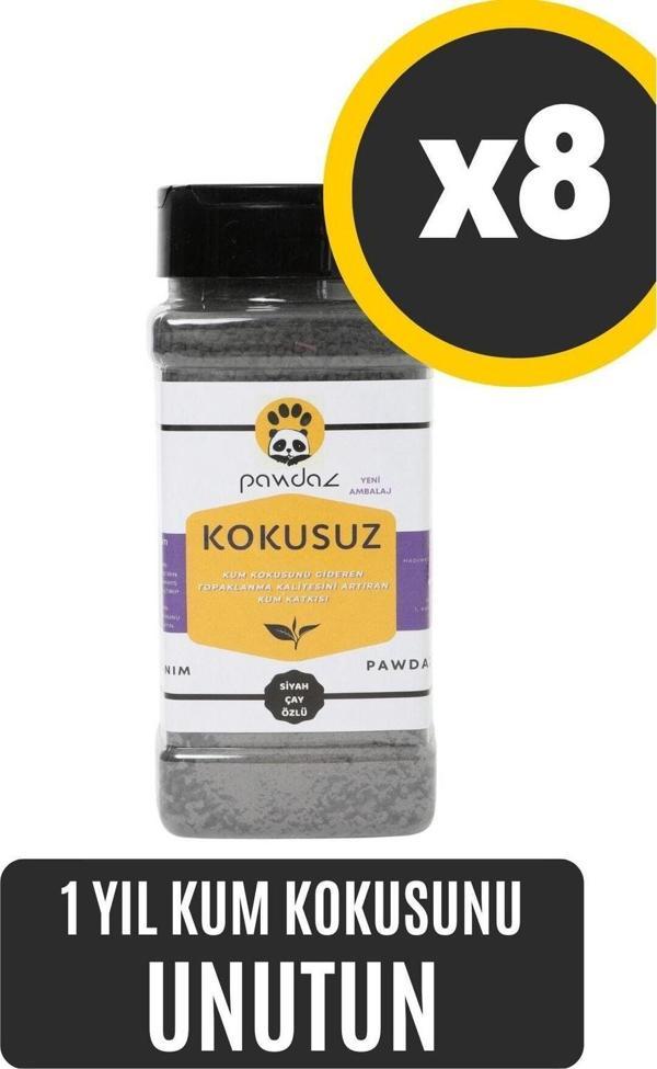 Pawdaz Kokusuz X 8 - Aktif Karbon Ve Siyah Çay Özlü Kedi Kumu Kokusu Giderici - Image 1