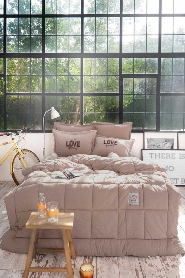 Karaca Home Motto Cotton Comfort Çift Kişilik Bej - Image 1