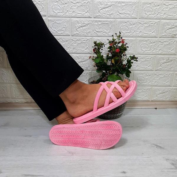 Brn 302 Pembe Ahtapot Hasırlı Kaymaz Havuz Plaj Bayan Terliği - Image 1