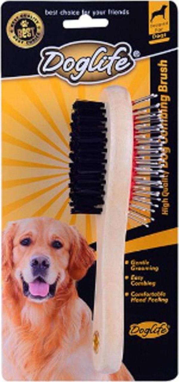 Catlife Catdoglife Plastik Saplı Çift Traflı Kedi Köpek Fırçası Small - Image 1