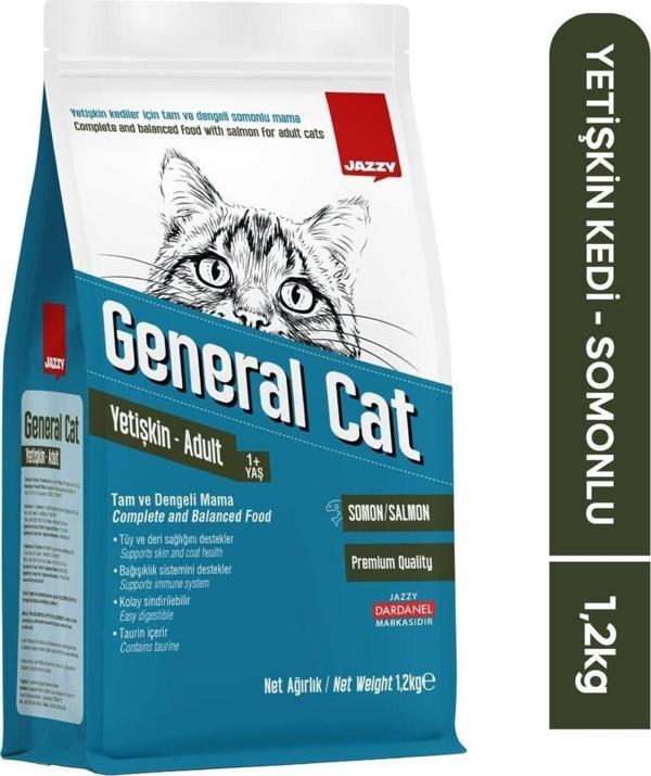 JAZZY General Cat Yetişkin Kedi Maması Somonlu 1,2 Kg - Image 1