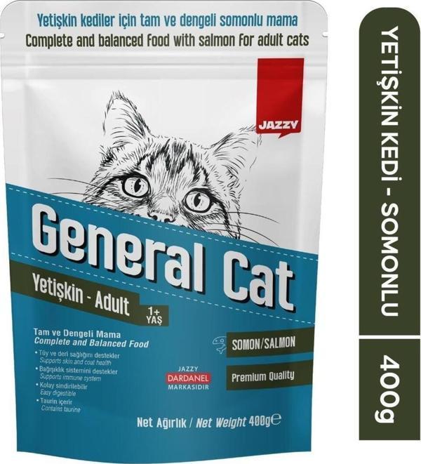 JAZZY General Cat Yetişkin Kedi Maması Somonlu 400 gr - Image 1