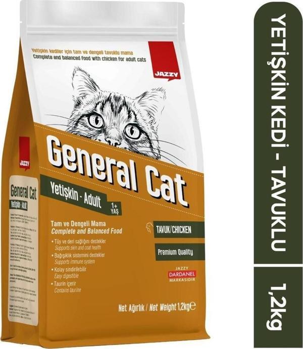 JAZZY General Cat Yetişkin Kedi Maması Tavuklu 1,2 Kg - Image 1