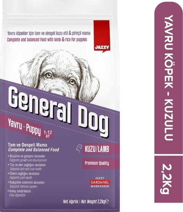 JAZZY General Dog Yavru Köpek Maması Kuzulu 2,2 Kg - Image 1