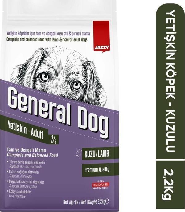 JAZZY General Dog Yetişkin Köpek Maması Kuzulu 2,2 Kg - Image 1