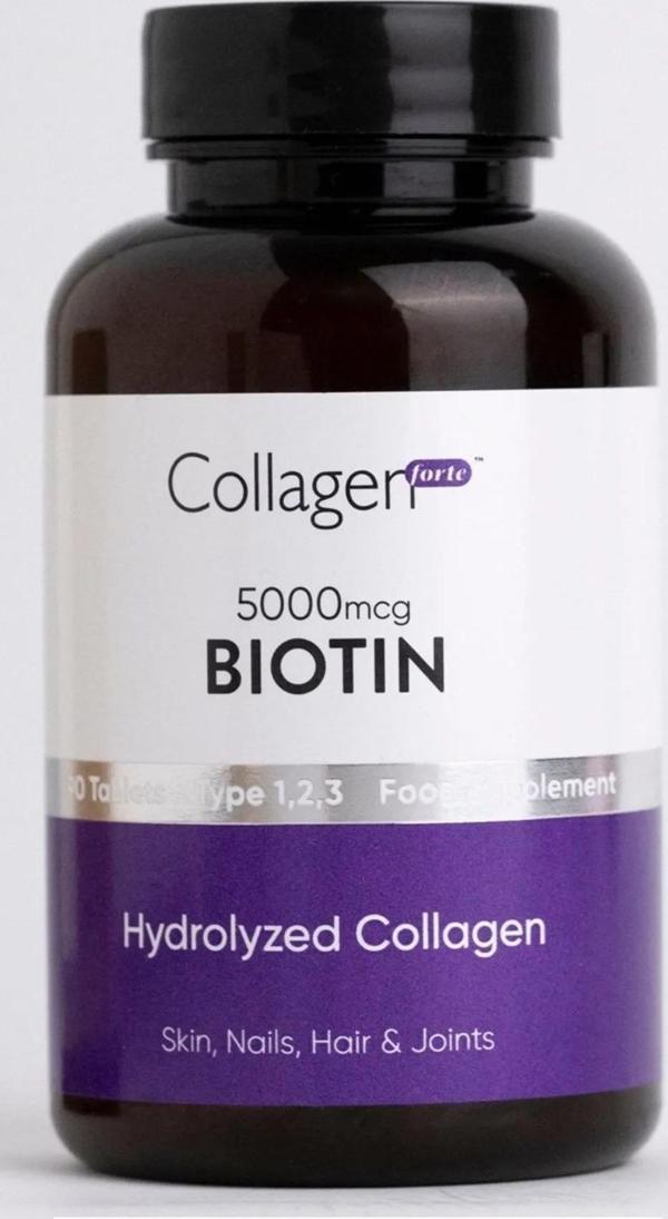 Collagen Forte Platinum Biotin 5000mcg & Kolajen 1500mg X 90 Tablet, Saç Vitamini Güçlendirici Gıda Takviyesi - Image 1