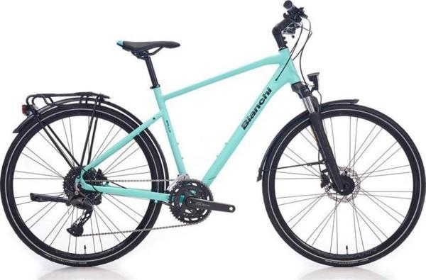 BIANCHI NEWTOURER CUES ERKEK ŞEHİR BİSİKLETİ 470H HD 28 JANT 20 VİTES ATD500 CELESTE MAT GRAPHITE GLOSS - Image 1